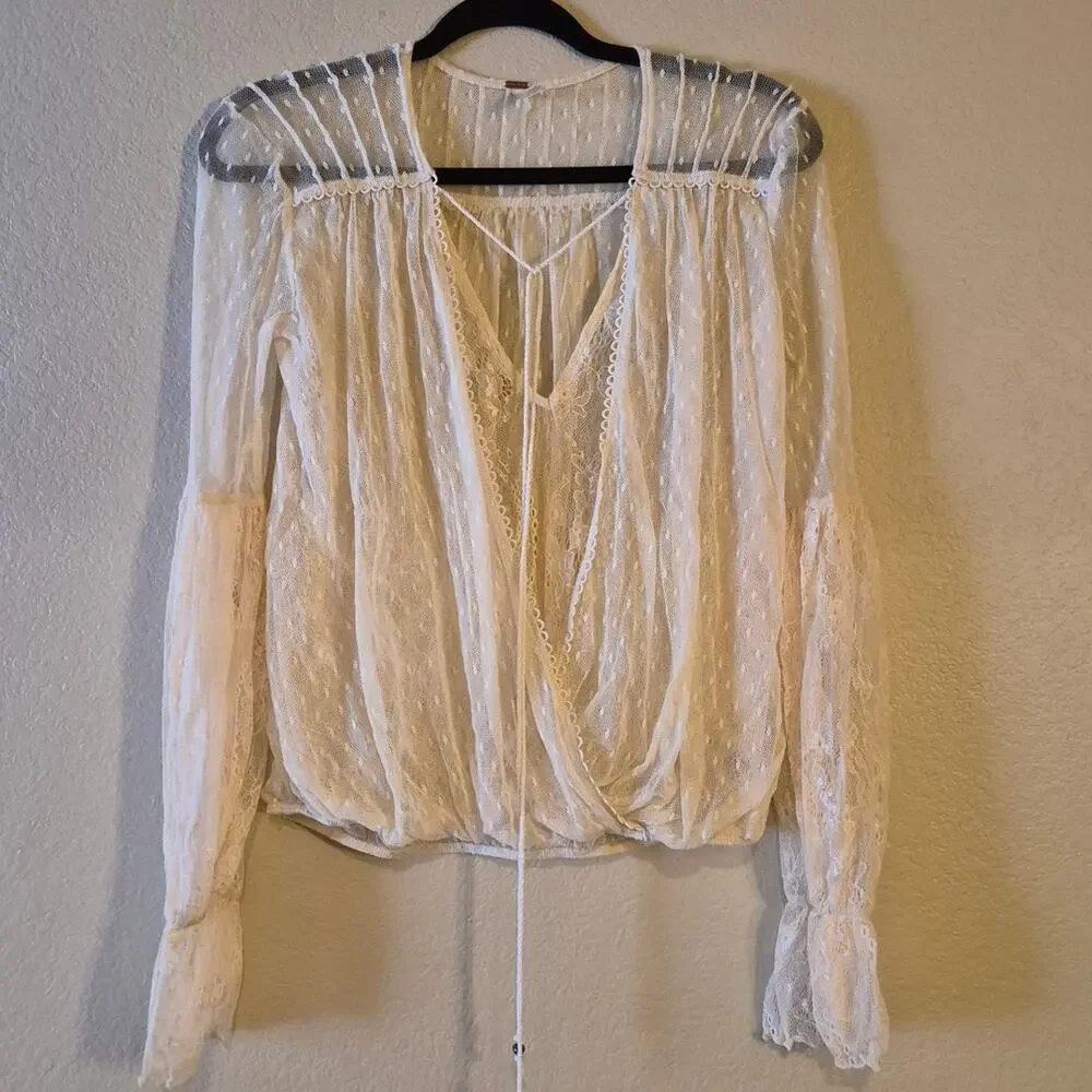 Free People Far Away Laced Fairy Top